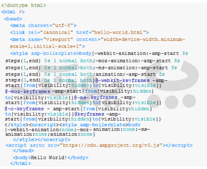 کد HTML AMP